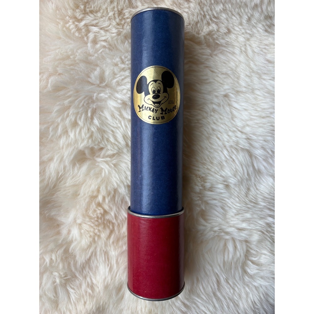 Vintage Mickey Mouse Club Kaleidoscope Walt Disney Productions Blue Red Toy